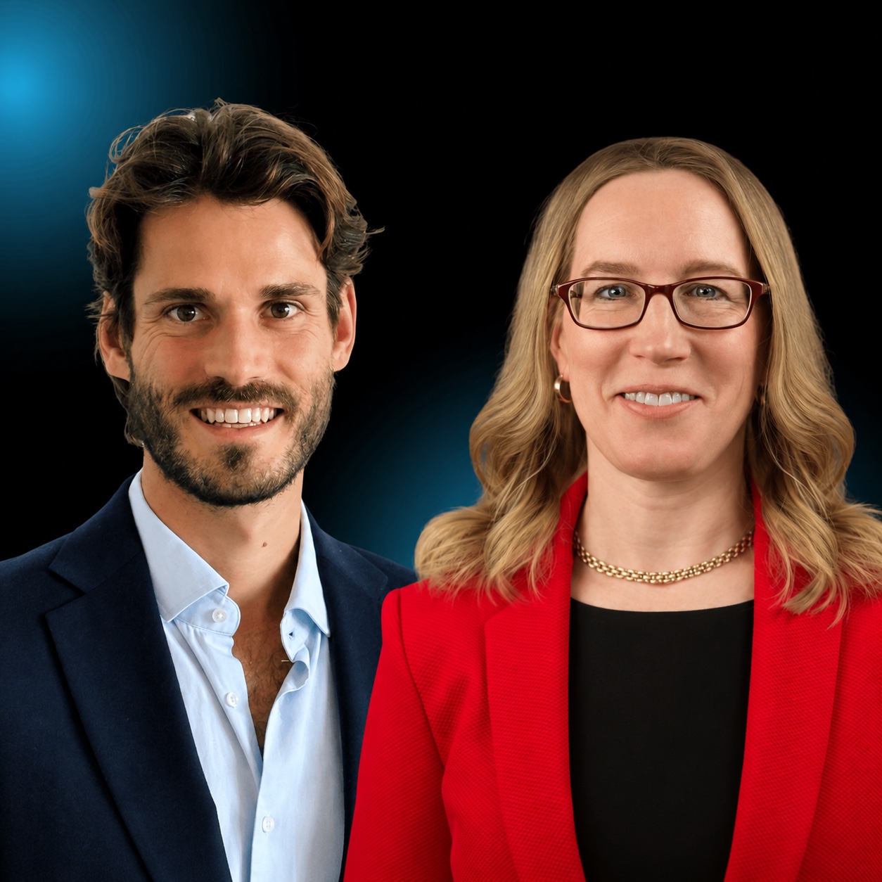 Portraits of Marc Baumann and Hester Peirce